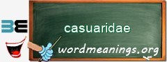 WordMeaning blackboard for casuaridae